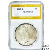 1925-S Silver Peace Dollar PGA MS63