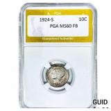 1924-S Mercury Silver Dime PGA MS60 FB