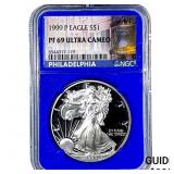 1999-P Silver Eagle NGC PF69 Ultra Cameo