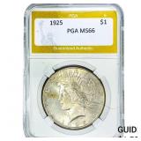 1925 Silver Peace Dollar PGA MS66