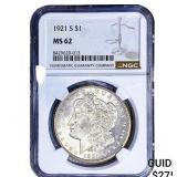 1921-S Morgan Silver Dollar NGC MS62