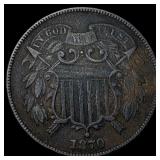 1870 Bronze Two-Cent Piece LIGHTLY CIRCULATED