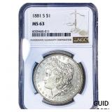 1881-S Morgan Silver Dollar NGC MS63