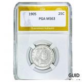 1905 Barber Quarter PGA MS63