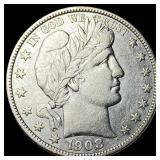 1908-O Silver Barber Half Dollar CLOSELY UNCIRCULA