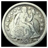 1853 Arrows Seated Liberty Dime LIGHTLY  CIRCULAT