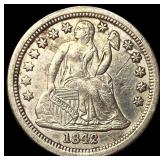 1842-O Silver Seated Liberty Dime NEARLY  UNCIRCU