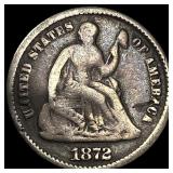 1872 Seated Liberty Half Dime LIGHTLY CIRCULATED