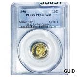 1950 Roosevelt Dime PCGS PR67 CAM