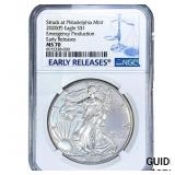 2020 Silver Eagle NGC MS70
