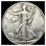 1938-D Silver Walking Liberty Half Dollar  NEARLY