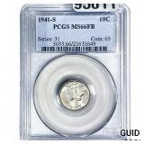 1941-S Mercury Silver Dime PCGS MS66 FB