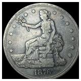 1876 Silver Trade Dollar NEARLY UNCIRCULATED