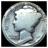 1916-D Silver Mercury Dime NICELY CIRCULATED