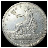 1876-S Silver Trade Dollar NEARLY  UNCIRCULATED