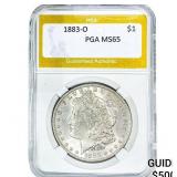 1883-O Morgan Silver Dollar PGA MS65