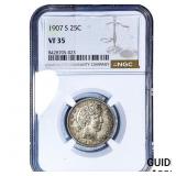 1907-S Barber Quarter NGC VF35