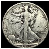1921-S Silver Walking Liberty Half Dollar LIGHTLY