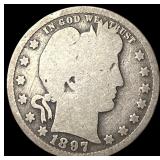 1897-O Barber Silver Quarter NICELY  CIRCULATED