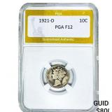 1921-D Mercury Silver Dime PGA F12