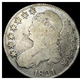 1821 Capped Bust Half Dollar LIGHTLY CIRCULATED