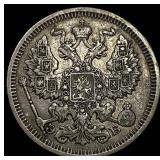 1910 Russia Silver 20 Kopeks