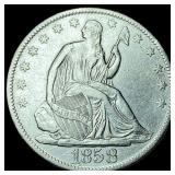 1858-O Silver Seated Liberty Half Dollar  CLOSELY