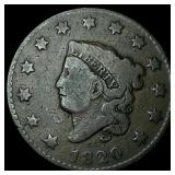 1820 Coronet Head Large Cent LIGHTLY  CIRCULATED
