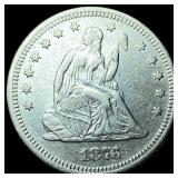 1876-S Silver Seated Liberty Quarter CLOSELY  UNC