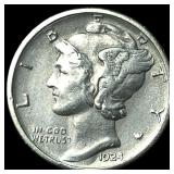 1924-S Silver Mercury Dime CLOSELY  UNCIRCULATED