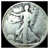 1921-D Silver Walking Liberty Half Dollar  NICELY