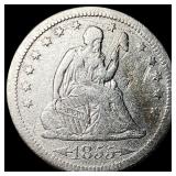 1855-S Arrows Silver Seated Liberty Quarter  HIGH