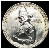 1921 Silver Pilgrim Half Dollar GEM BU