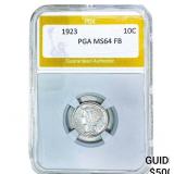 1923 Mercury Silver Dime PGA MS64 FB