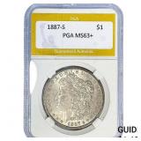 1887-S Morgan Silver Dollar PGA MS63+