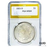 1921-D Morgan Silver Dollar PGA MS64