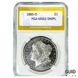 1885-O Morgan Silver Dollar PGA MS63 DMPL