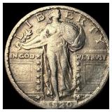 1920-S Silver Standing Liberty Quarter LIGHTLY CIR