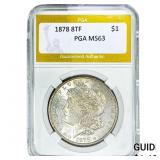 1878 8TF Morgan Silver Dollar PGA MS63