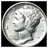 1918-D Silver Mercury Dime CHOICE AU