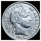1914-D Silver Barber Dime CHOICE AU