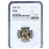 1951 Jefferson Nickel NGC PF66