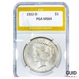 1922-D Silver Peace Dollar PGA MS64