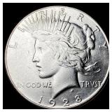 1928-S Silver Peace Dollar CHOICE AU