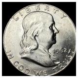 1962-D Silver Half Dollar Franklin GEM BU