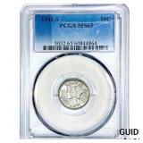 1941-S Mercury Silver Dime PCGS MS65