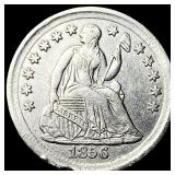 1856 Seated Liberty Half Dime CHOICE AU