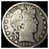 1908-D Silver Barber Half Dollar NICELY CIRCULATED