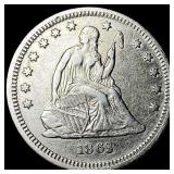 1863 Seated Liberty Quarter CHOICE AU