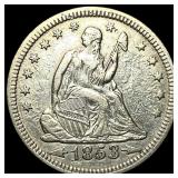 1853 Arrows Seated Liberty Quarter NEARLY UNCIRCUL